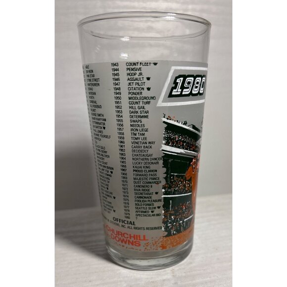 1980 Kentucky Derby Official Glass Churchill Downs Horse Racing Memorabilia - Picture 3 of 11